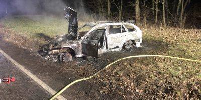 Mainz-Bingen: Auto bei Stromberg brennt aus