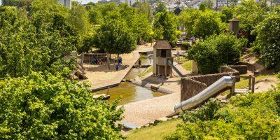 Wasserspielplatz im Park am Mäuseturm in Bingen (Foto: Dominik Ketz)