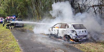 Bad Kreuznach: Auto auf Radweg ausgebrannt
