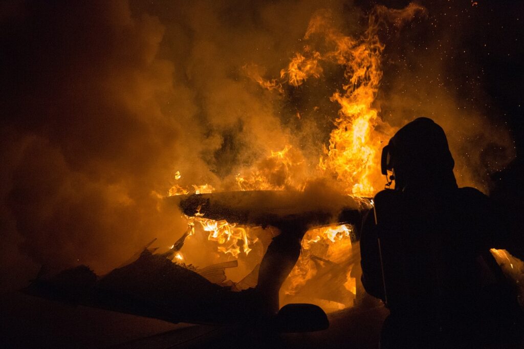 flames, car fire, vehicle fire