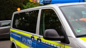 a police car parked in a parking lot