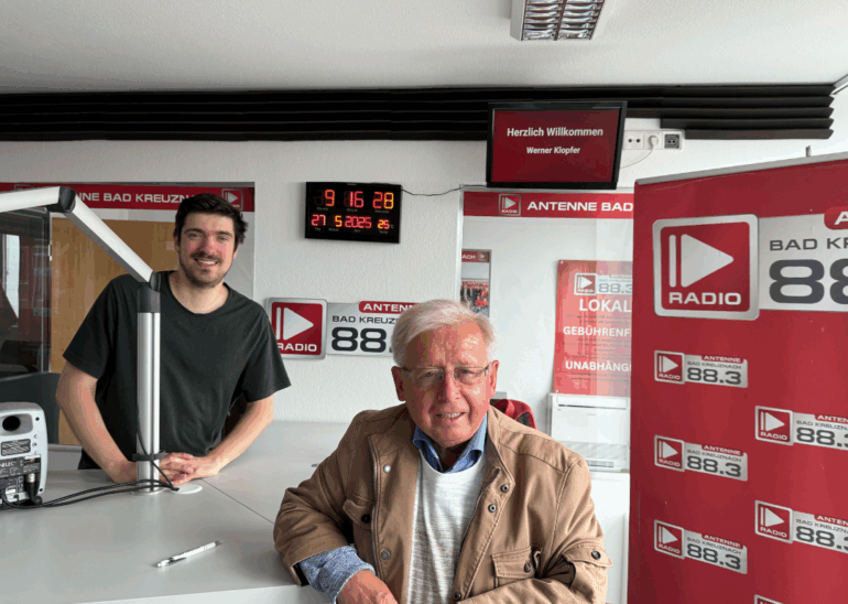 Werner Klopfer bei Antenne Bad Kreuznach im Interview über die Weinstube im Bad Kreuznacher Brückenhaus