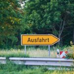 traffic sign, signs, character, road, stvo, road traffic regulations, driveway, exit, highway, nature, tree, green, tar, asphalt, federal road, expressway, traffic signs, street sign, traffic, signpost, direction, arrow, show, way out