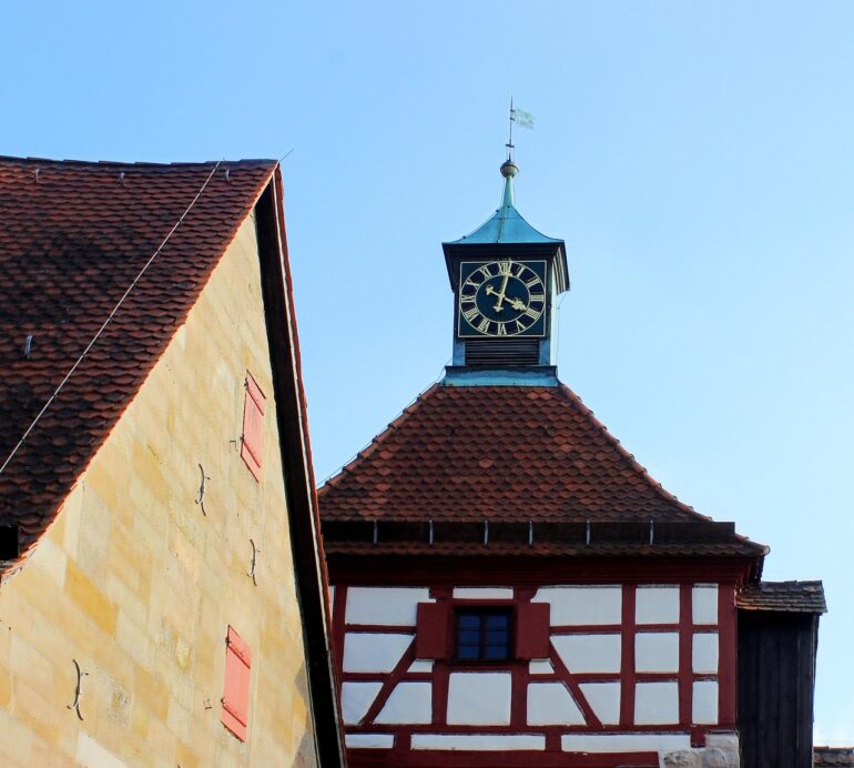 church, tower, outdoors, fachwerk, burg, architektur, cadolzburg, mittelfranken