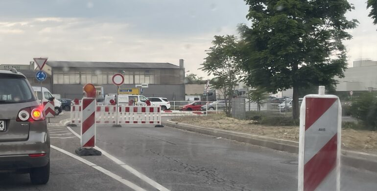 Baustelle B 428 Bauhaus Kreisel Bad Kreuznach B41 Baumaßnahme
