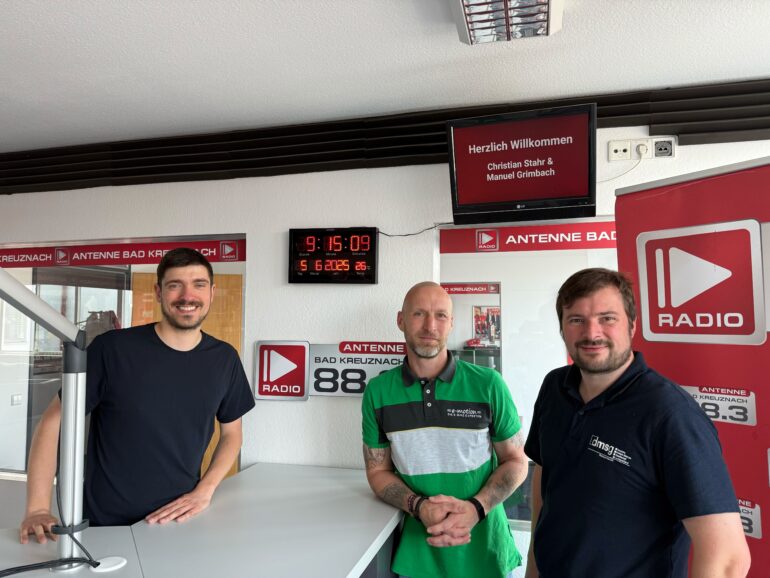 e-motion e-Bike Welt Bad Kreuznach aus Rüdesheim und die Deutsche Multiple Sklerose Gesellschaft Rheinland-Pfalz zu Gast bei Antenne Bad Kreuznach