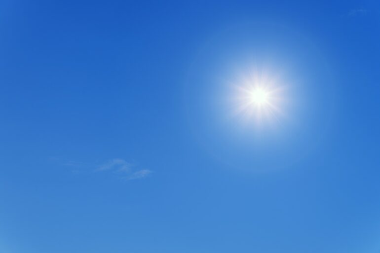 sun, sky, blue, sunlight, sunbeam, nature, sun rays, atmosphere, warm, hot, summer, blue sky, clear sky, daylight, day