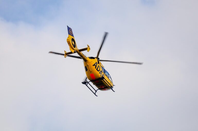 helicopter, aircraft, propeller, emergency, adac, rettungshubschrauber