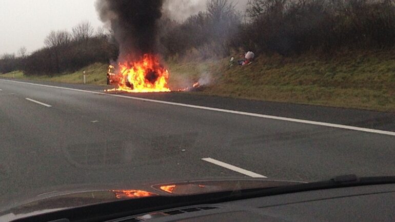 A61 Fahrzugbrand