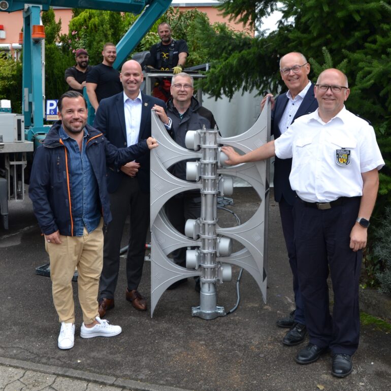 Verbandsgemeinde Langenlonsheim-Stromberg vollendet als erste Kommune im Landkreis Bad Kreuznach die Umstellung auf digitale Hochleistungssirenen zur Bevölkerungswarnung