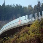 highway, highway bridge, bridge, traffic, road, driving a car, road system, guard rails, protection