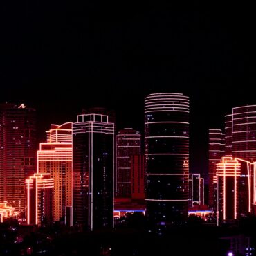 high-rise buildings at nigjt