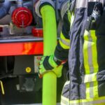 fire fighters, mission, uniform, fire truck, firefighter, fire fighting, fire, rescue, equipment, feuerloeschuebung, fire extinguishing, hose, protective suit