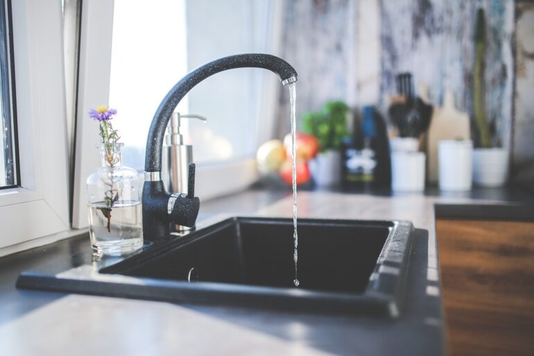 tap, nature, black, faucet, kitchen, sink, interior, design, modern, water
