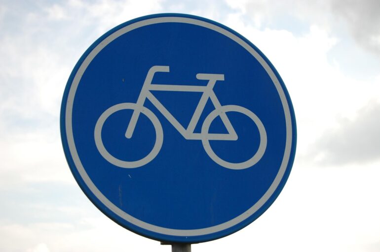 traffic sign, bike path, bicycle, board, traffic education, traffic situation