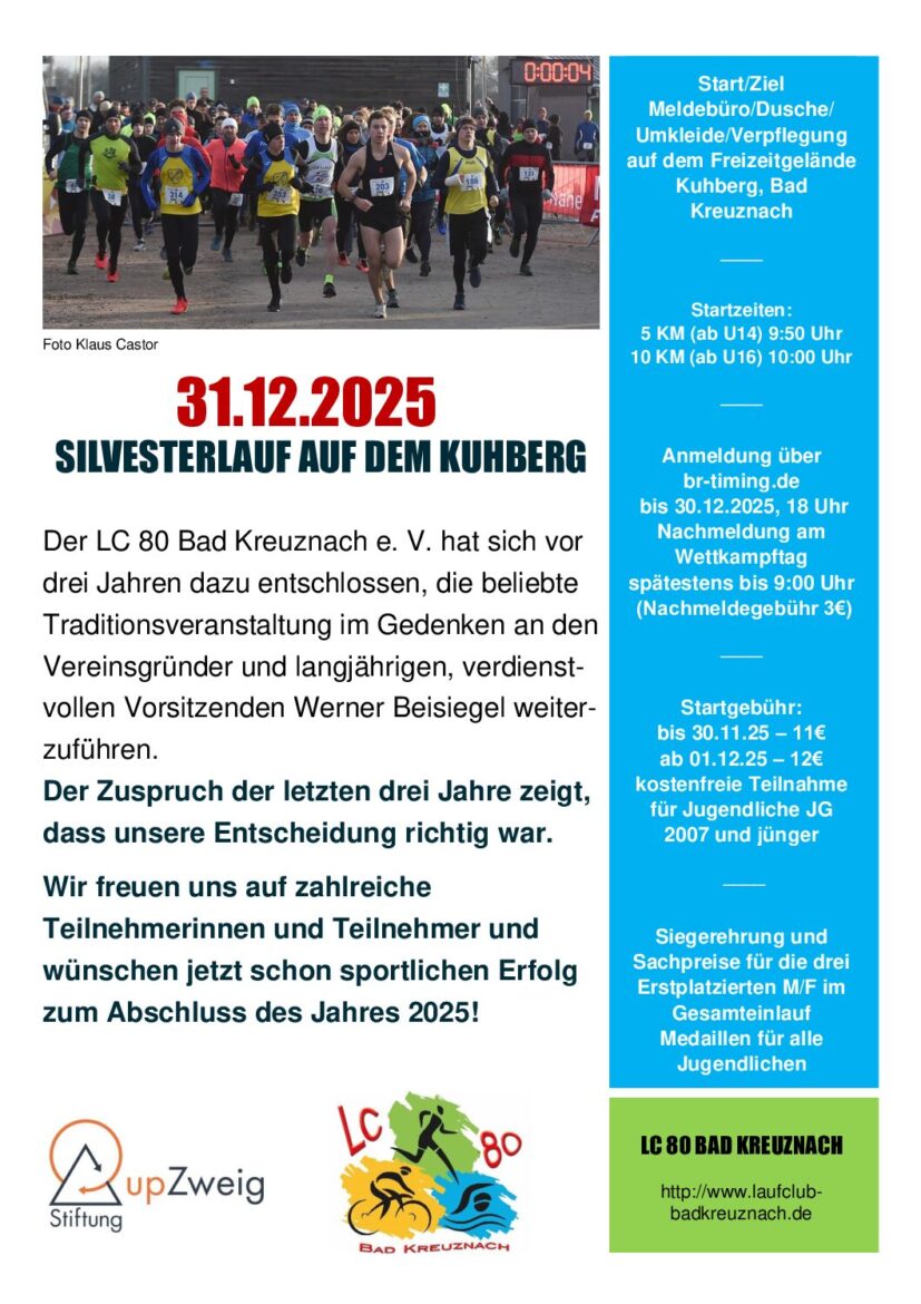 Sportlicher Abschluss des Jahres 2025 – Silvesterlauf Bad Kreuznach