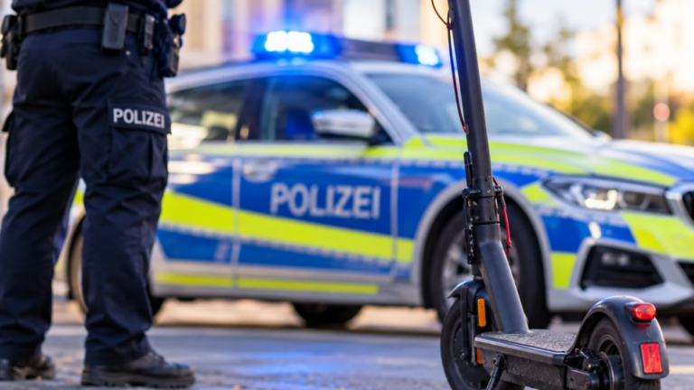 E-Scooter vor Streifenwagen