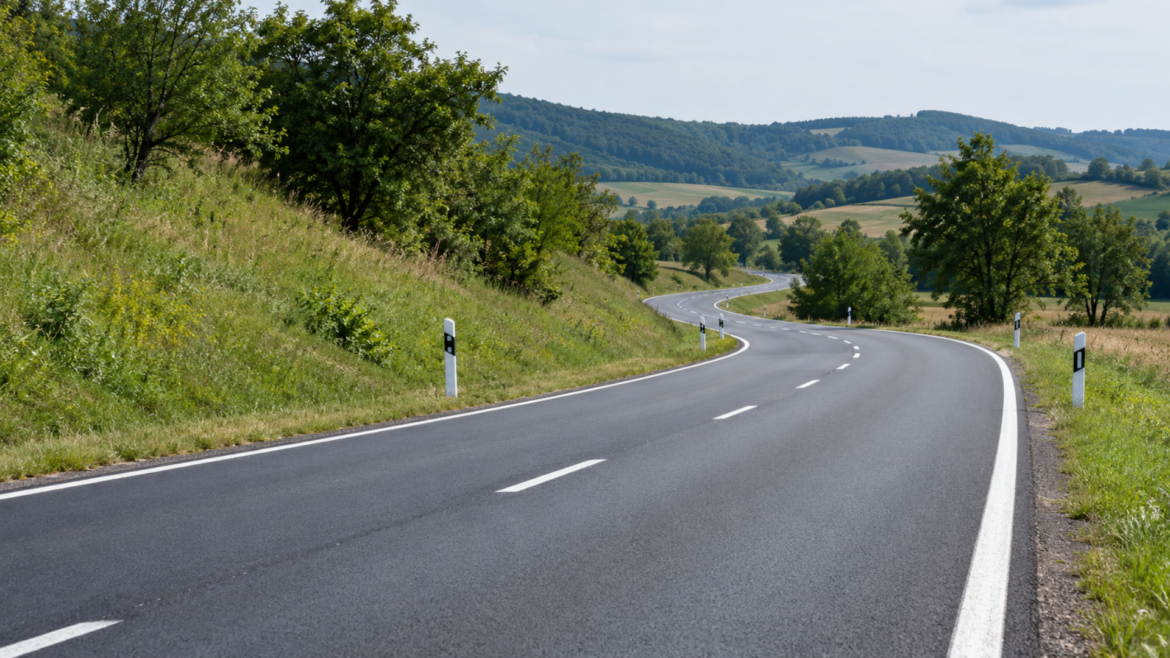 Bild zeigt eine KI-generierte Landstraße
