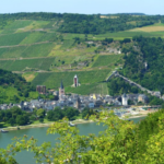 Bacharach von oben. Touristenregion Rheinhessen